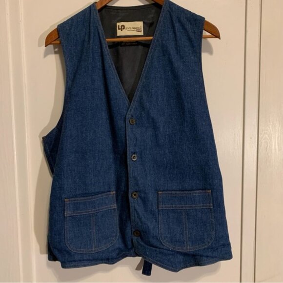 Vintage Levi's Panatela Blue Denim 3 Piece Suit Set (Sports Coat, Vest & Jeans) - Picture 13 of 16